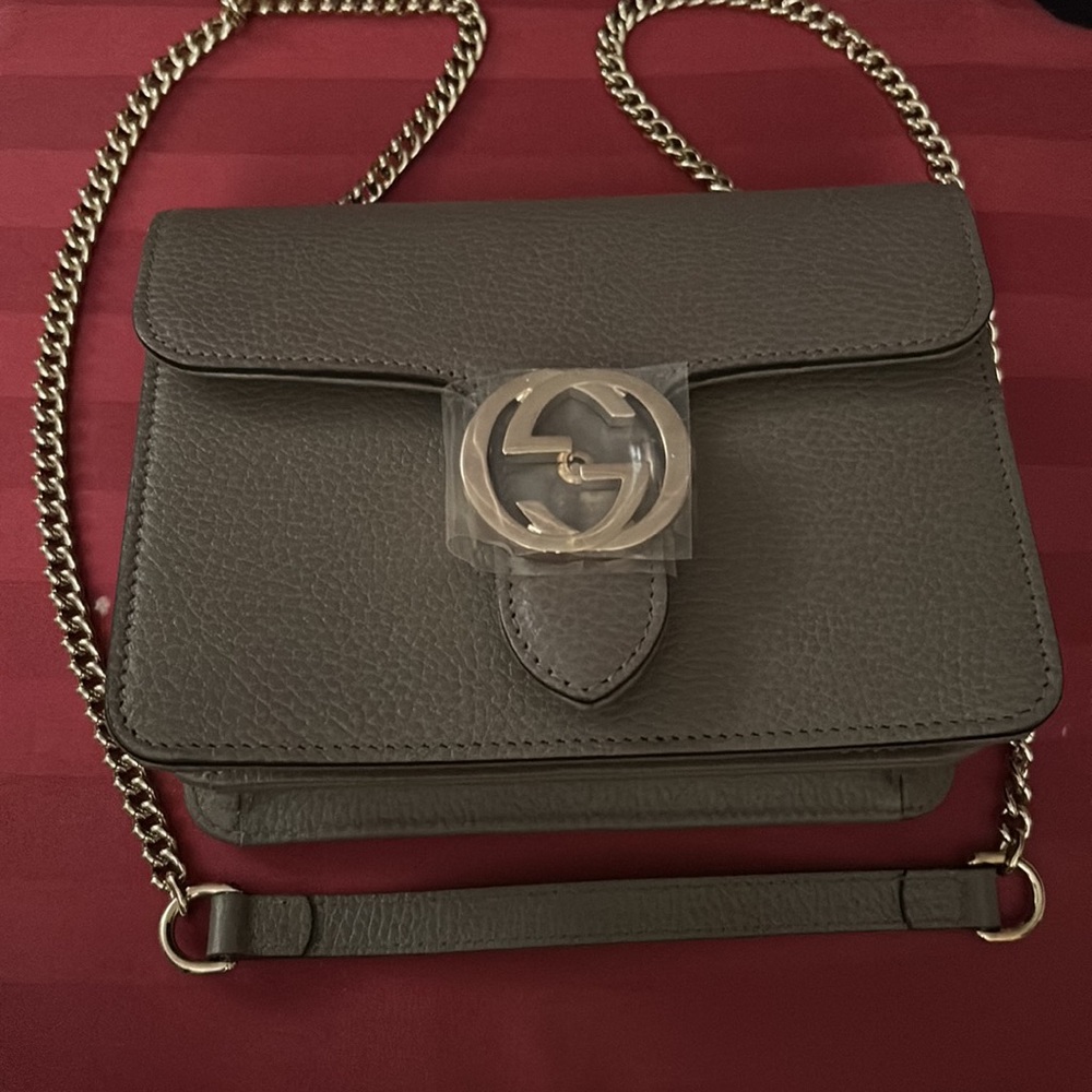 NWT Interlocking GUCCI GREY BAG - Picture 6 of 9